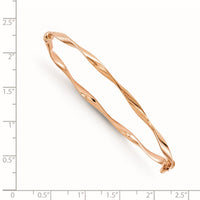 Load image into Gallery viewer, 14K Rose Gold Polished Twisted Hinged Bangle
