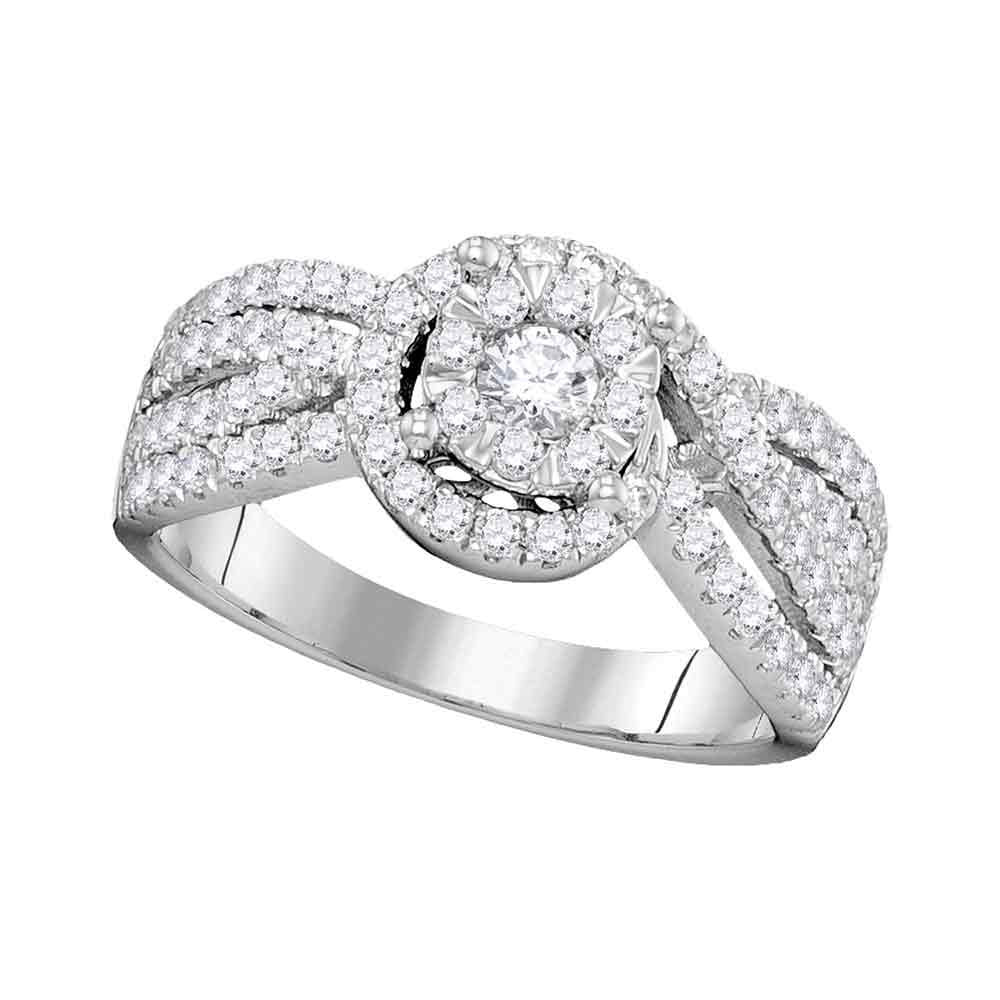 14kt White Gold Womens Round Diamond Solitaire Bridal Wedding Engagement Ring 1.00 Cttw