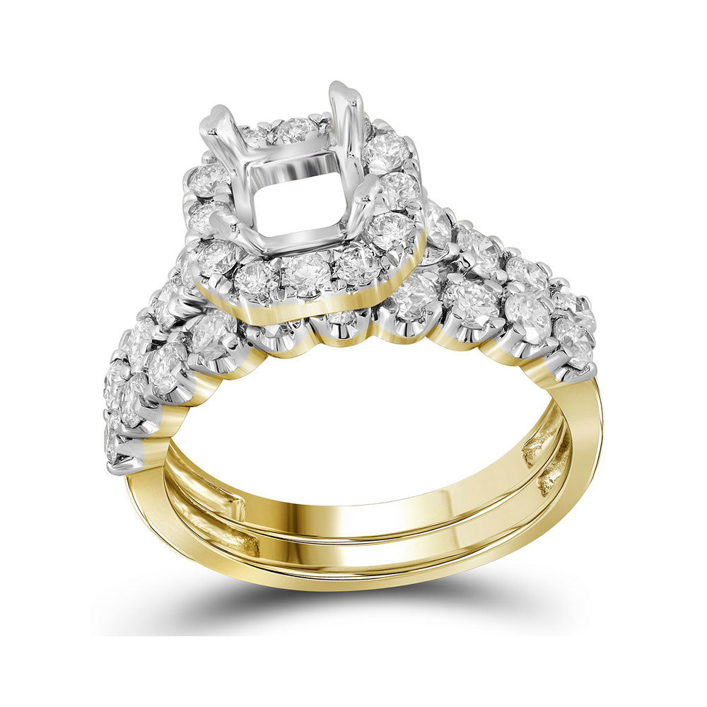 14kt Yellow Gold Womens Diamond Semi-Mount Bridal Wedding Engagement Ring Setting