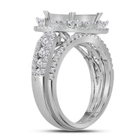 Load image into Gallery viewer, 14kt White Gold Womens Princess Diamond Bridal Wedding Engagement Ring Band Set 2.00 Cttw
