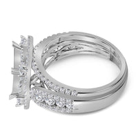Load image into Gallery viewer, 14kt White Gold Womens Princess Diamond Bridal Wedding Engagement Ring Band Set 2.00 Cttw
