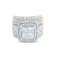 Load image into Gallery viewer, 14kt Yellow Gold Womens Princess Diamond Bridal Wedding Engagement Ring Band Set 4-1/2 Cttw
