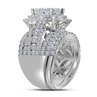 Load image into Gallery viewer, 14kt White Gold Womens Princess Diamond Bridal Wedding Engagement Ring Band Set 4-1/2 Cttw
