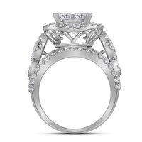 Load image into Gallery viewer, 14kt White Gold Womens Princess Diamond Bridal Wedding Engagement Ring Band Set 5.00 Cttw
