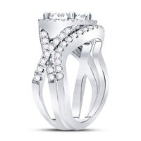 Load image into Gallery viewer, 14kt White Gold Womens Round Diamond Bridal Wedding Engagement Ring Band Set 2.00 Cttw
