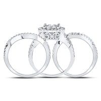 Load image into Gallery viewer, 14kt White Gold Womens Round Diamond Bridal Wedding Engagement Ring Band Set 2.00 Cttw
