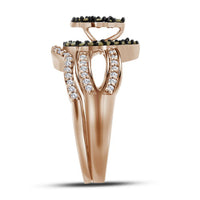 Load image into Gallery viewer, 10kt Rose Gold Womens Round Brown Diamond Bridal Wedding Engagement Ring Band Set 5/8 Cttw
