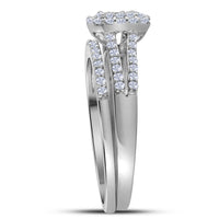 Load image into Gallery viewer, 10kt White Gold Womens Round Diamond Bridal Wedding Engagement Ring Band Set 1/2 Cttw
