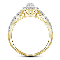 Load image into Gallery viewer, 14kt Yellow Gold Womens Round Diamond Bridal Wedding Engagement Ring Band Set 1.00 Cttw (Certified)
