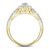 Load image into Gallery viewer, 14kt Yellow Gold Womens Round Diamond Bridal Wedding Engagement Ring Band Set 1.00 Cttw (Certified)
