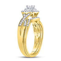 Load image into Gallery viewer, 14kt Yellow Gold Womens Princess Diamond Bridal Wedding Engagement Ring Band Set 1/2 Cttw
