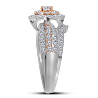 Load image into Gallery viewer, 14kt Two-tone Gold Womens Round Diamond Bridal Wedding Engagement Ring Band Set 1-1/2 Cttw
