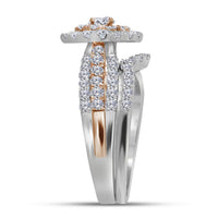 Load image into Gallery viewer, 14kt Two-tone Gold Womens Round Diamond Bridal Wedding Engagement Ring Band Set 1-1/2 Cttw
