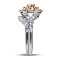 Load image into Gallery viewer, 14kt Two-tone Gold Womens Round Diamond Bridal Wedding Engagement Ring Band Set 2.00 Cttw
