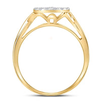 Load image into Gallery viewer, 10kt Yellow Gold Womens Round Diamond Cluster Bridal Wedding Engagement Ring Band Set 1/3 Cttw
