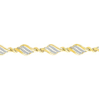 Load image into Gallery viewer, 10kt Yellow Gold Womens Round Diamond Fashion Bracelet 1/2 Cttw
