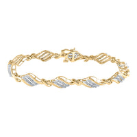 Load image into Gallery viewer, 10kt Yellow Gold Womens Round Diamond Fashion Bracelet 1/2 Cttw
