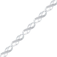 Load image into Gallery viewer, 10kt White Gold Womens Round Diamond Infinity Bracelet 1/4 Cttw
