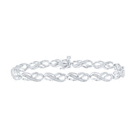 Load image into Gallery viewer, 10kt White Gold Womens Round Diamond Infinity Bracelet 1/4 Cttw
