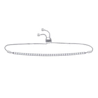 Load image into Gallery viewer, 14kt White Gold Womens Round Diamond Classic Bolo Bracelet 4.00 Cttw
