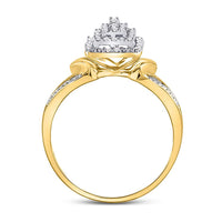 Load image into Gallery viewer, 10kt Yellow Gold Womens Round Diamond Cluster Split-shank Ring 1/5 Cttw

