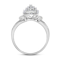 Load image into Gallery viewer, 10kt White Gold Womens Round Diamond Cluster Split-shank Ring 1/5 Cttw
