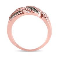 Load image into Gallery viewer, 10kt Rose Gold Womens Round Brown Diamond Band Ring 3/8 Cttw
