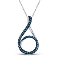 Load image into Gallery viewer, 0.02CTW-DIA FASHION BLUE PENDANT
