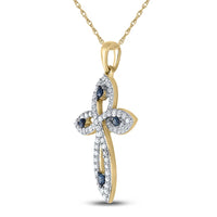 Load image into Gallery viewer, 1/2CT-DIA BLUE CROSS PENDANT
