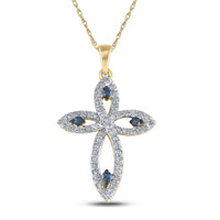 Load image into Gallery viewer, 1/2CT-DIA BLUE CROSS PENDANT
