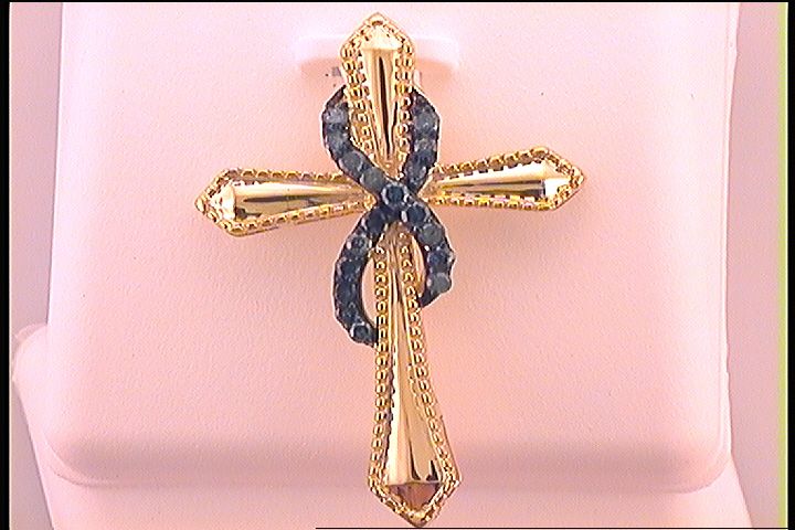 1/4CT-DIA CROSS PENDANT