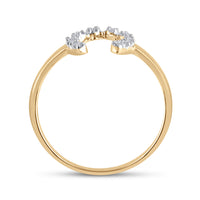 Load image into Gallery viewer, 14k Yellow Gold Diamond-accent Womens Small Horse shoe Lucky Ring 1/20 Cttw

