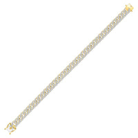 Load image into Gallery viewer, 10kt Yellow Gold Mens Round Diamond Cuban Link Bracelet 1-1/2 Cttw
