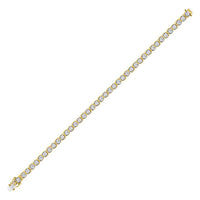Load image into Gallery viewer, 10kt Yellow Gold Mens Round Diamond Cluster Tennis Fashion Bracelet 3-1/3 Cttw
