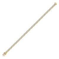 Load image into Gallery viewer, 10kt Yellow Gold Mens Round Diamond Cluster Tennis Fashion Bracelet 3-1/3 Cttw
