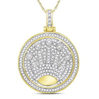 Load image into Gallery viewer, 10kt Yellow Gold Mens Round Diamond King Crown Charm Pendant 7/8 Cttw
