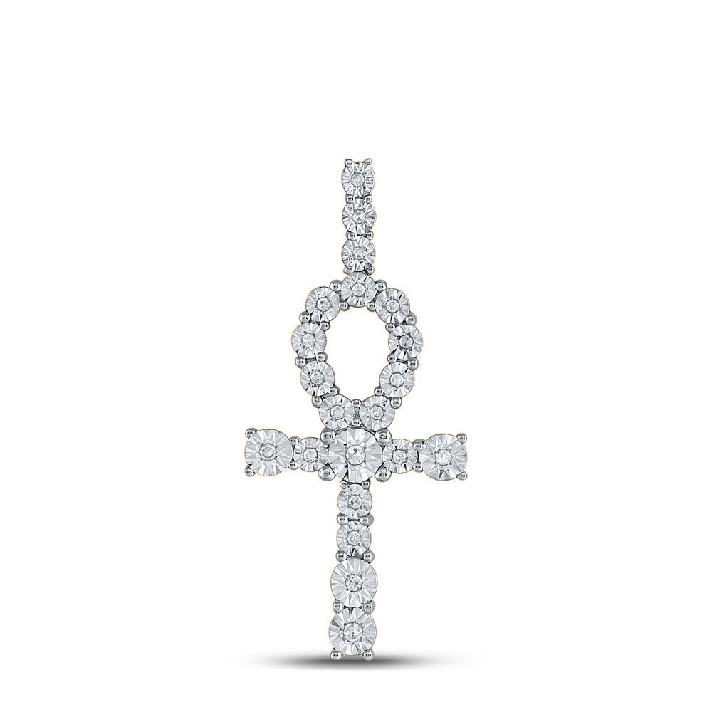 1/5CT-DIA MENS ANKH CROSS CHARM