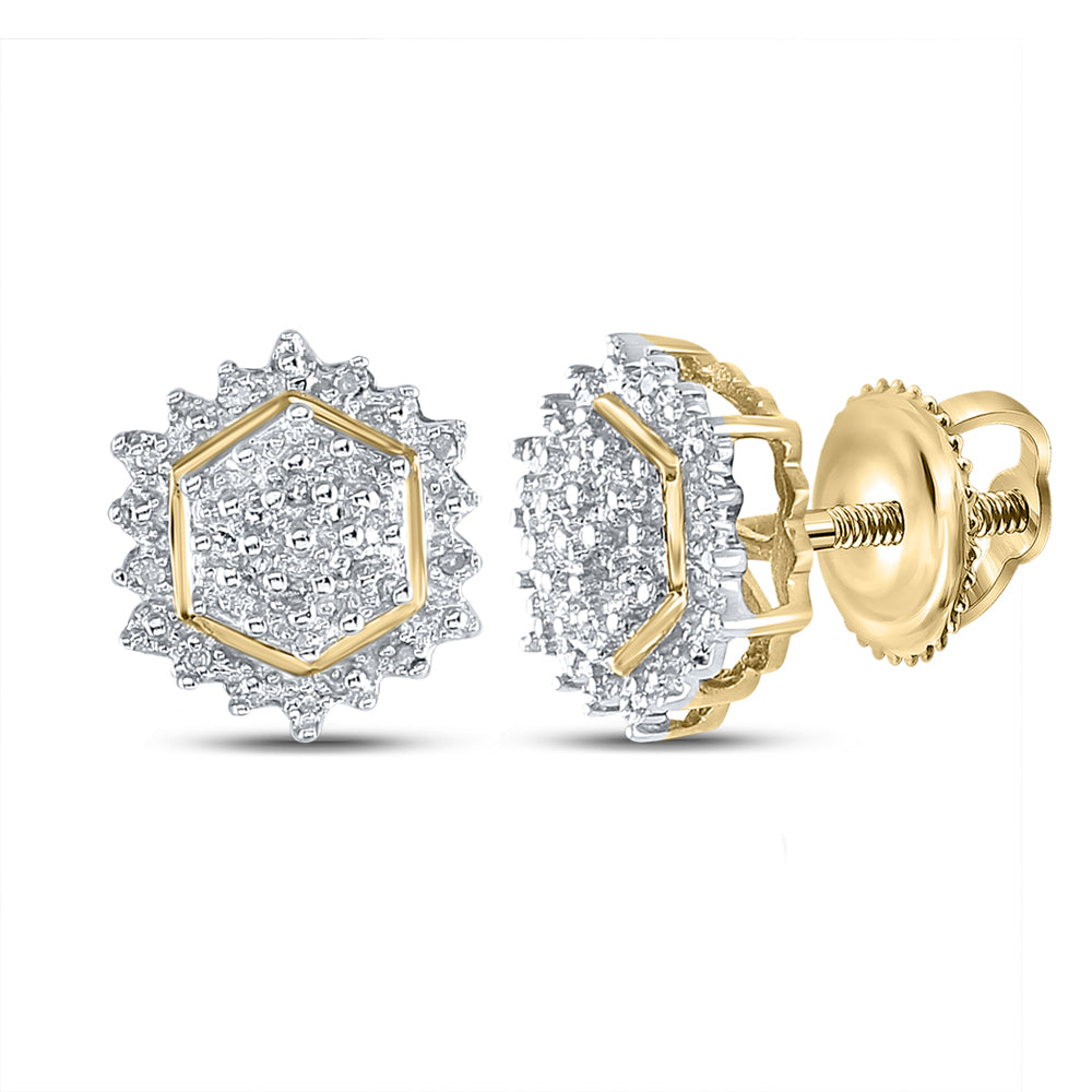 1/10CT-DIA CLUSTER EARRINGS