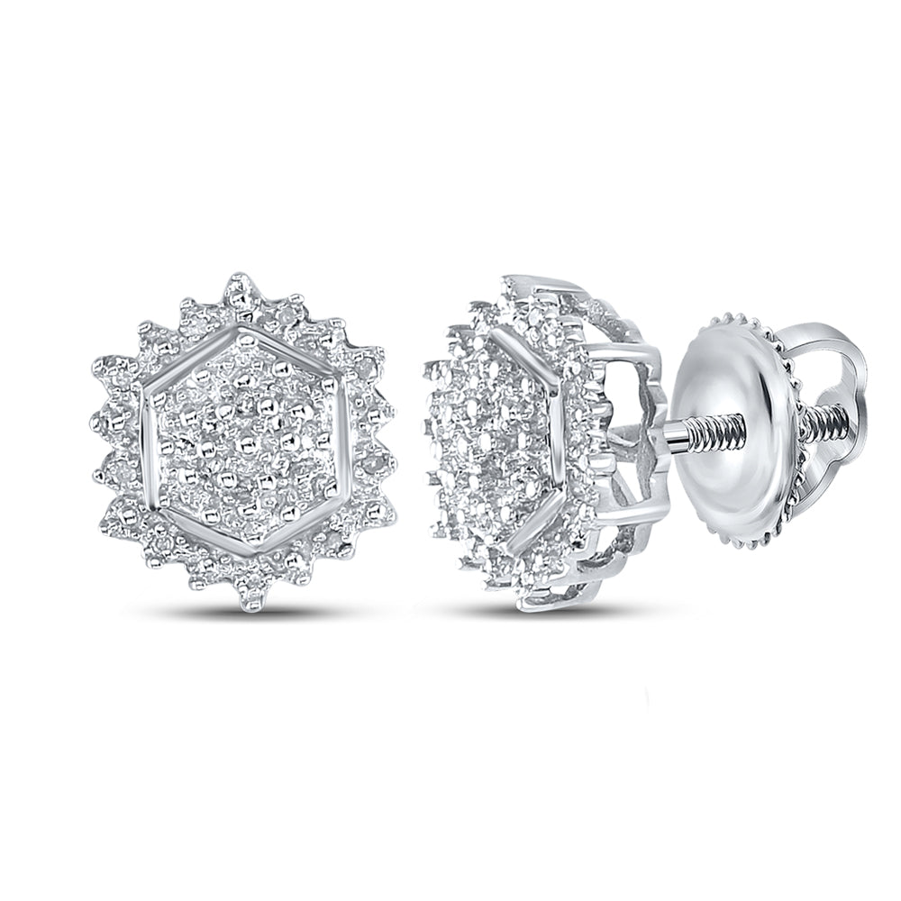 1/10CT-DIA CLUSTER EARRINGS