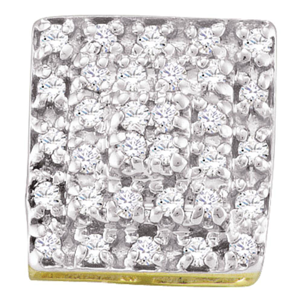 10kt Yellow Gold Womens Round Diamond Cluster Stud Earrings 1/3 Cttw