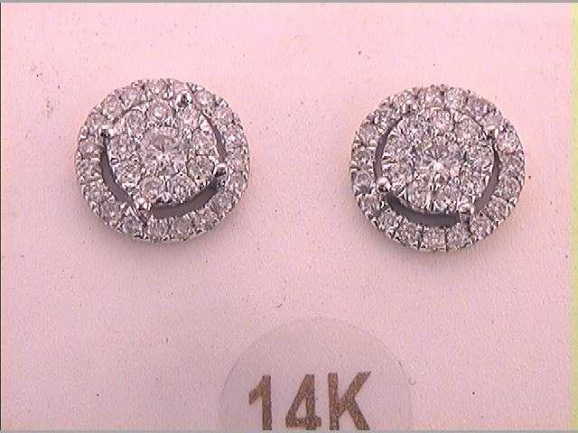 14kt Yellow Gold Womens Diamond Cluster Fashion Earrings 3/4 Cttw