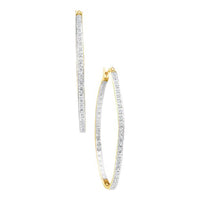 Load image into Gallery viewer, 10kt Yellow Gold Womens Hoop Earrings 1/2 Cttw
