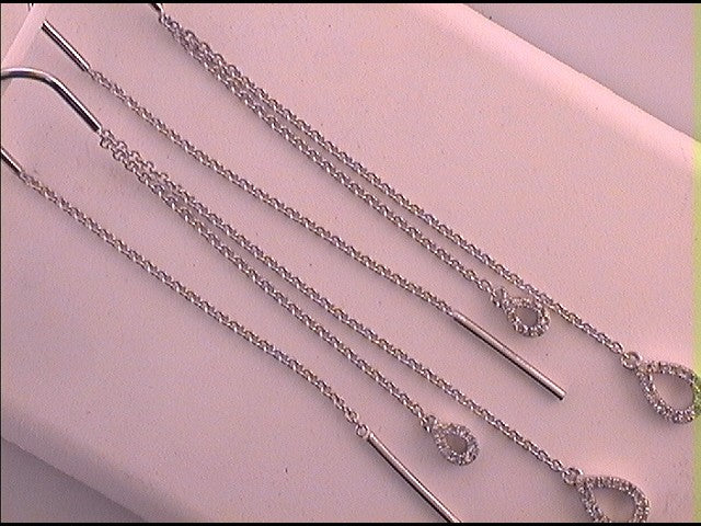 1/8CTW-DIA CN GIFT DANGLING THREADER EARRING