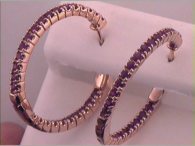 1 1/3CTW-DIA RUBY HOOPS