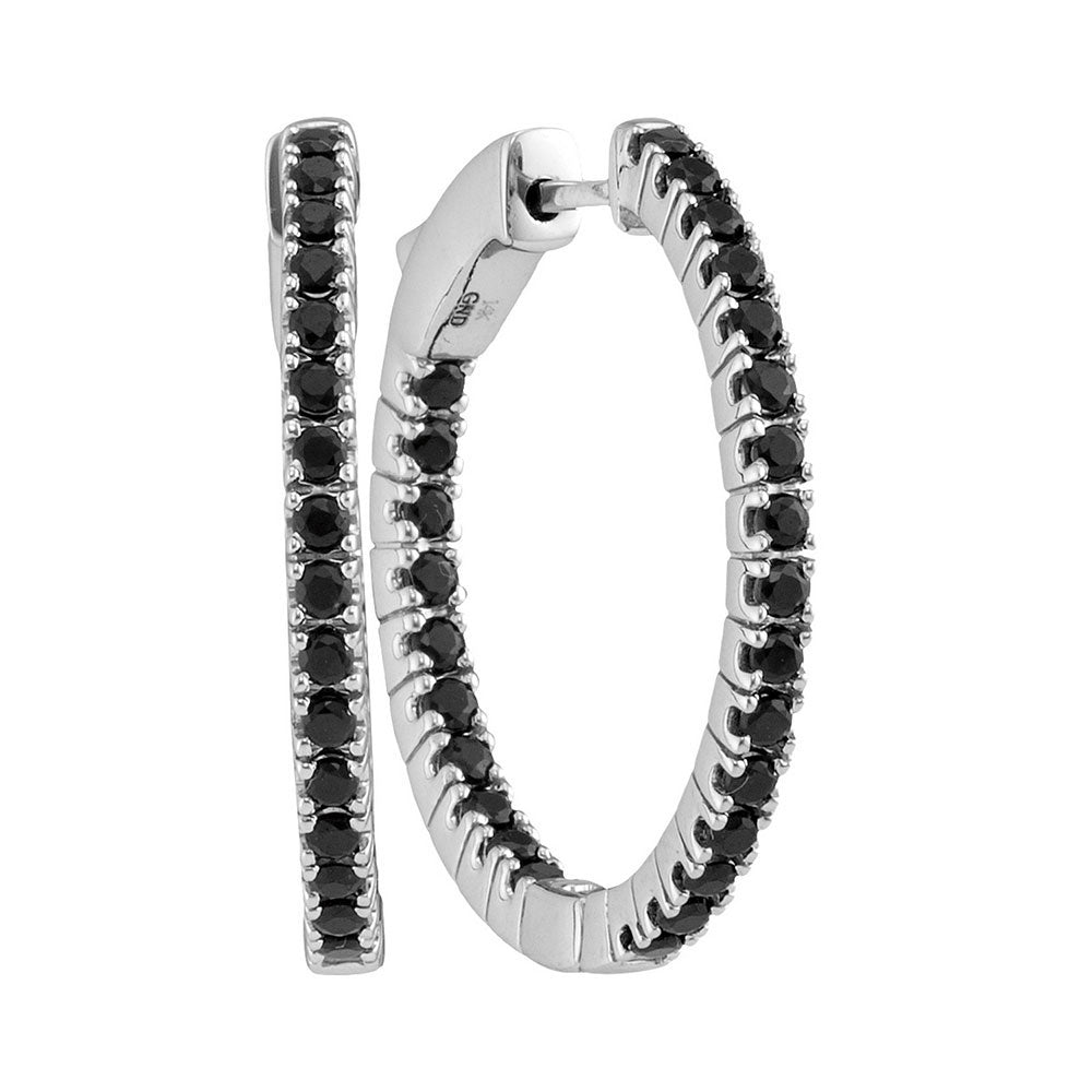 2 Cttw-DIA BLACK SAPPHIRE HOOPS