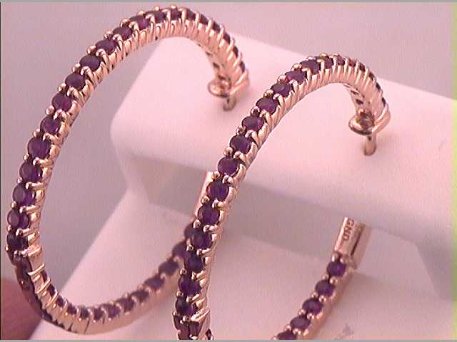 2  1/2CTW-DIA RUBY HOOPS