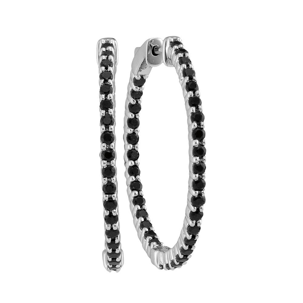 2  1/2CTW-DIA BLACK SAPPHIRE HOOPS