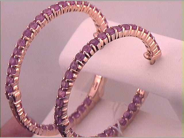 2  1/2CTW-DIA PINK SAPPHIRE HOOPS