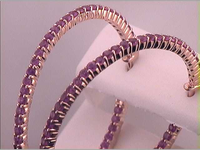 2  7/8CTW-DIA PINK SAPPHIRE HOOPS