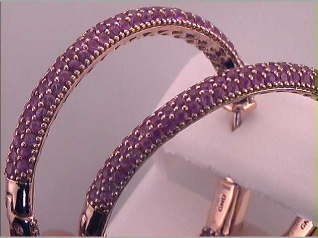 5  3/4CTW-DIA PINK SAPPHIRE NATURAL GEM HOOPS